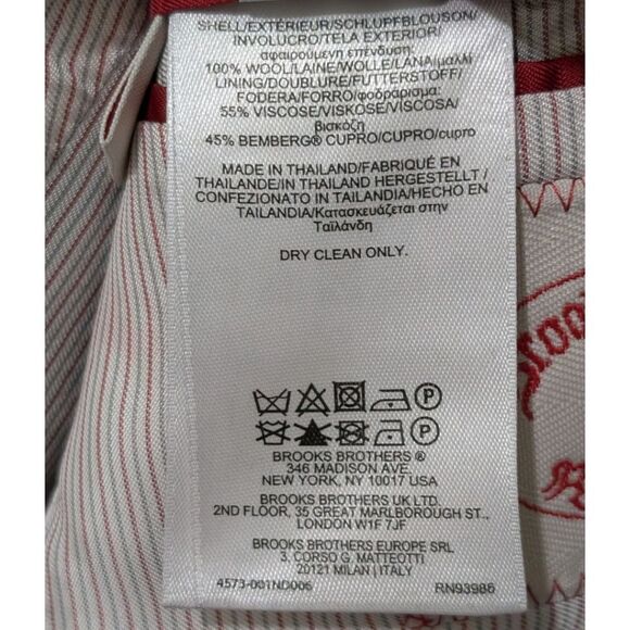 Brooks Brothers Red Fleece Marzotto Tessuto Navy Wool Blazer Jacket Men's 38S - Picture 13 of 13